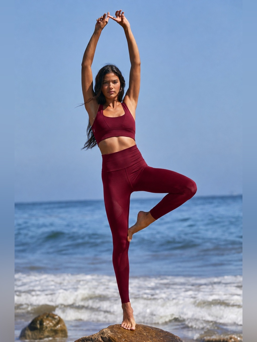 Free People Movement Maroon Leggings Full Length size Small 665